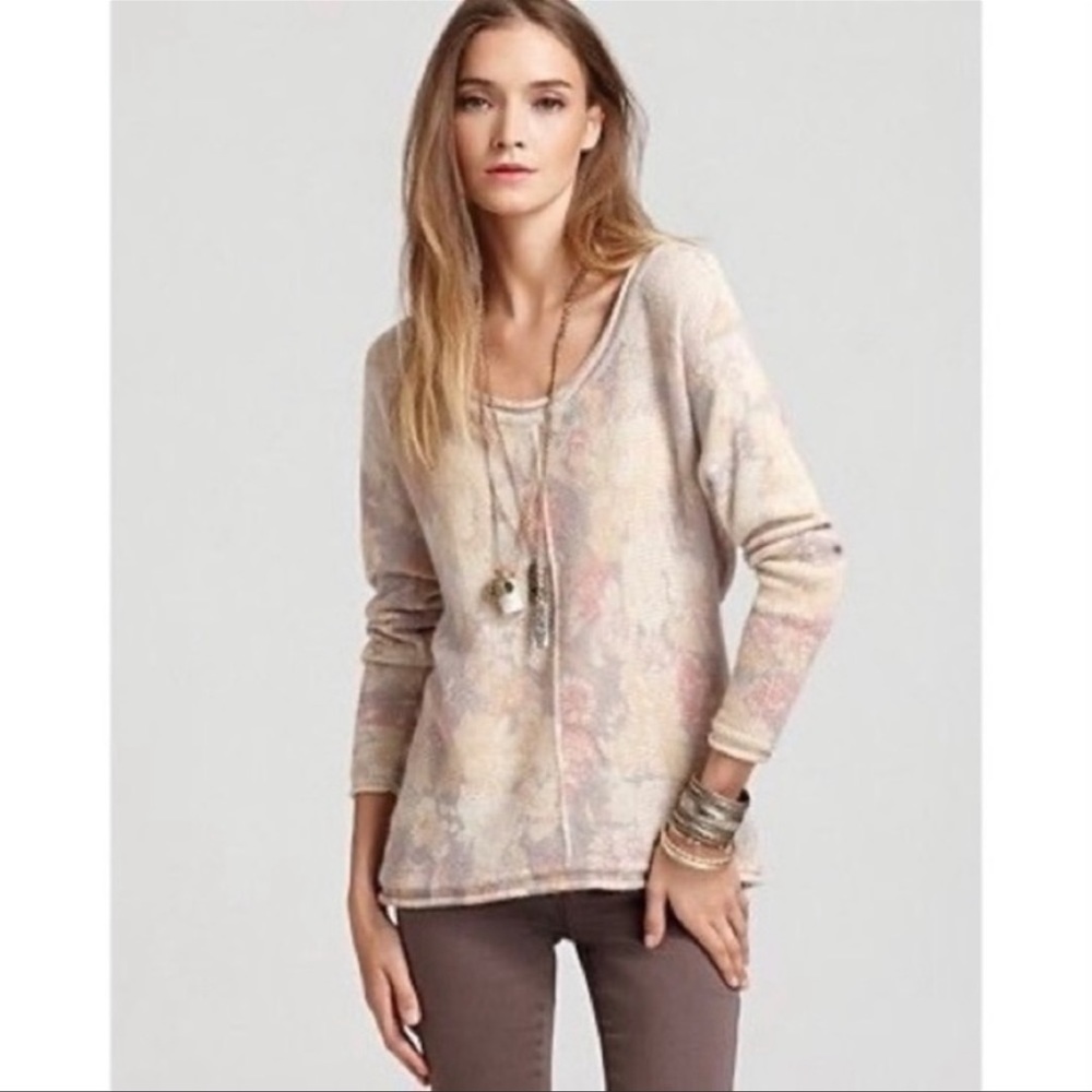 Free People Flower Bomb Sweater Floral Pullover Top Antique Combo Womens Small